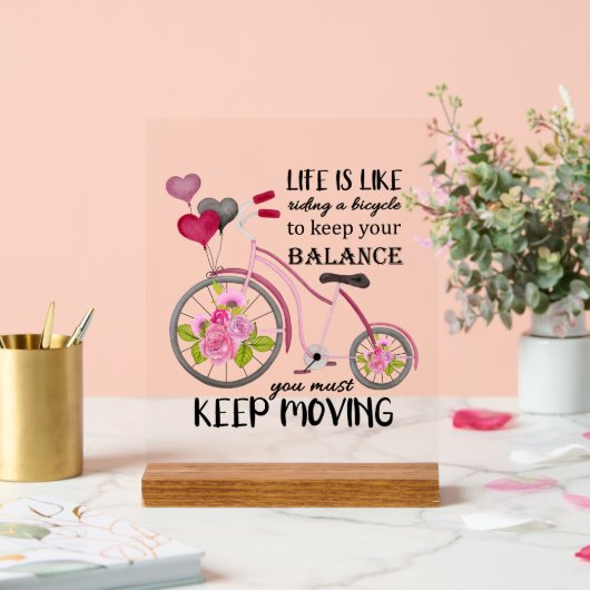 感動的保Word Art Bike アクリルサイン (ウェディング)