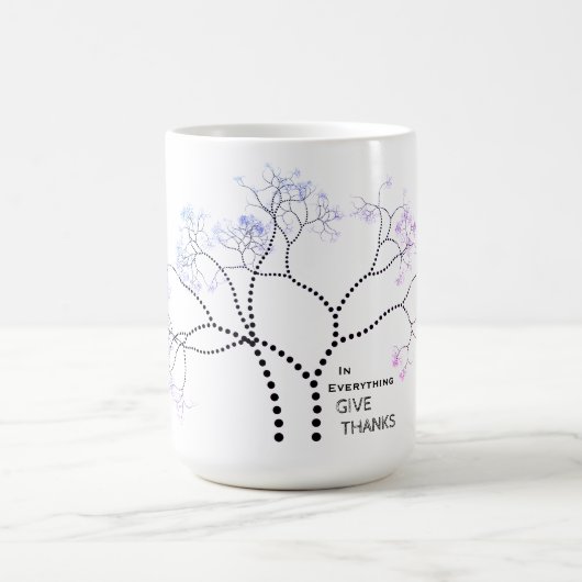 感動的全て与え感謝していの木 コーヒーマグカップ (中央)