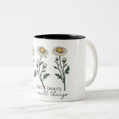 感動的前向きデイジーことわざ/昇華T ツートーンマグカップ (正面右)
