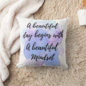 感動的力前向きタイポグラフィ引用文 クッション (ブランケット)