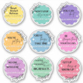 -感動的勇気付けられる、やる気を起こさせる引用文 シール (正面)