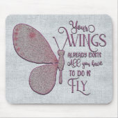 感動的勇気付けられる/引用文 マウスパッド (正面)