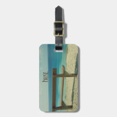 感動的単語：一時停止ビーチテーマ ラゲッジタグ (正面縦)