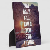 感動的単語 – 試行中に失敗ストップする フォトプラーク (側面)