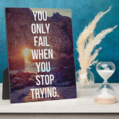 感動的単語 – 試行中に失敗ストップする フォトプラーク (側面)