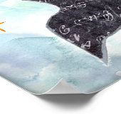 感動的名言アート　星に向かって手を伸ばして ポスター (角)