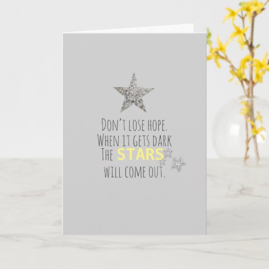 感動的名言スター カード (黄色い花)