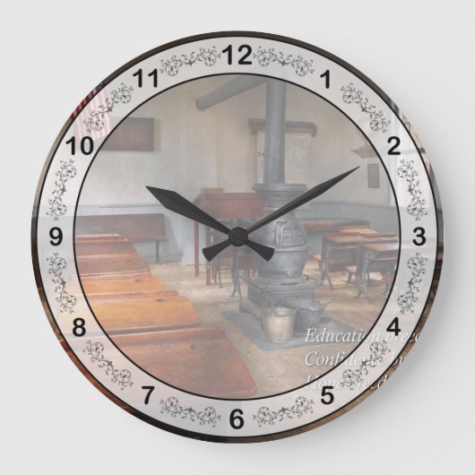 -感動的学校の初日 – 孔子 ラージ壁時計 (正面)