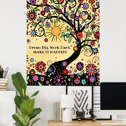 「感動的実現する」おもしろい・ツリー教室 ポスター (ホームオフィス)