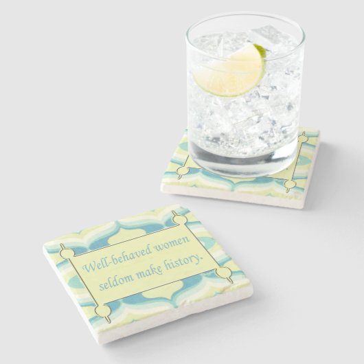 感動的引用文お行儀良い女性….. ストーンコースター (横)