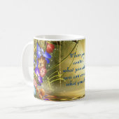 感動的引用文でマインドセットの青い金ゴールドを強化 コーヒーマグカップ (正面左)