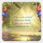 感動的引用文でマインドセットの青い金ゴールドを強化 スクエアシール (正面)