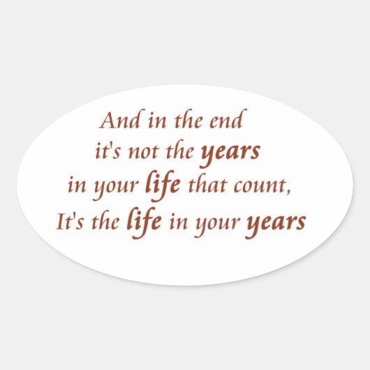 感動的引用文とことわざノベルティシール 楕円形シール (正面)