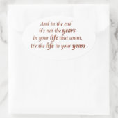 感動的引用文とことわざノベルティシール 楕円形シール (バッグ)