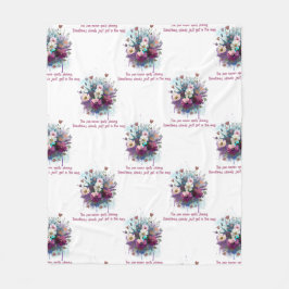 感動的引用文とフローラ フリースブランケット