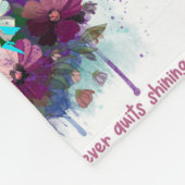 感動的引用文とフローラ フリースブランケット (角)