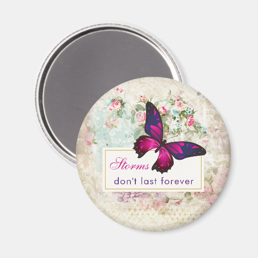 感動的引用文とヴィンテージ背面 マグネット (正面/裏面)