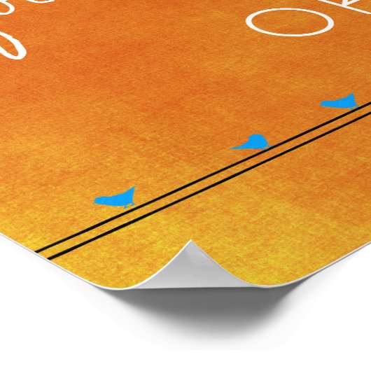 感動的引用文と鳥のワイヤーポスター ポスター (角)