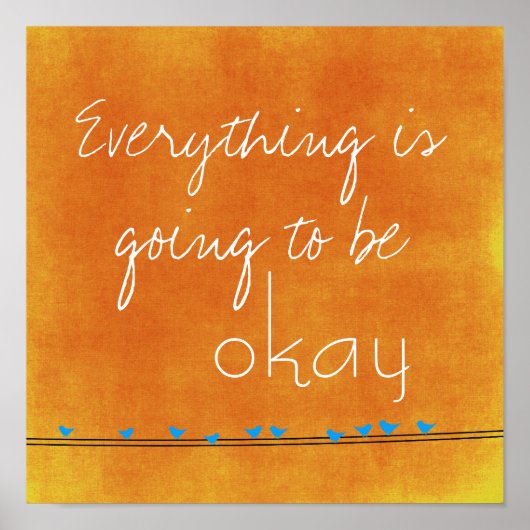 感動的引用文と鳥のワイヤーポスター ポスター (正面)