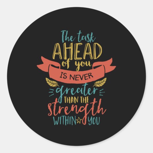 感動的引用文の信じ強さ ラウンドシール (正面)