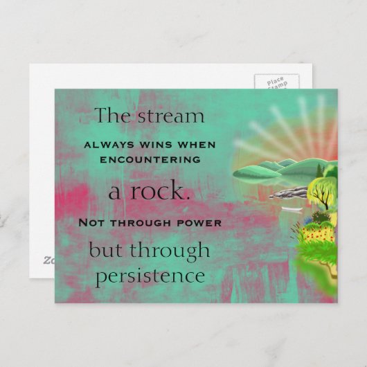 感動的引用文の抽象芸術絵画 ポストカード (正面/裏面)