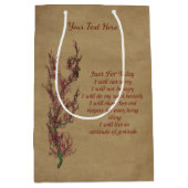 感動的引用文は今日だけパーソナライズされた ミディアムペーパーバッグ (正面)