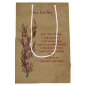 感動的引用文は今日だけパーソナライズされた ミディアムペーパーバッグ (裏面)