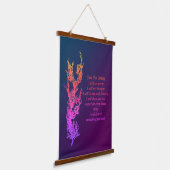 感動的引用文は今日だけ黒 吊り下げ型タペストリー (傾斜あり)