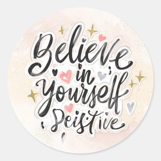 感動的引用文やる気を起こさせるシール ラウンドシール (正面)