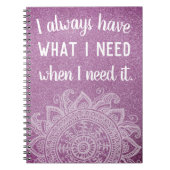 感動的引用文やる気を起こさせる感謝誌 ノートブック (正面)