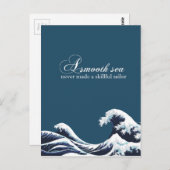 感動的引用文アートプリント「滑らかな海」デコール ポストカード (正面/裏面)