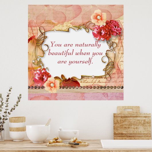 感動的引用文ウォールアート美しい確認 ポスター (キッチン)