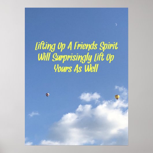 感動的引用文オンスカイクラウドホットエアバルーン ポスター (正面)