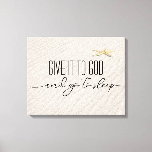 感動的引用文オンビーチ砂 キャンバスプリント (正面)