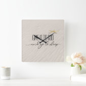 感動的引用文オンビーチ砂 スクエア壁時計 (ホーム)