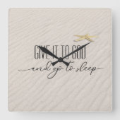 感動的引用文オンビーチ砂 スクエア壁時計 (正面)