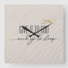 感動的引用文オンビーチ砂 スクエア壁時計