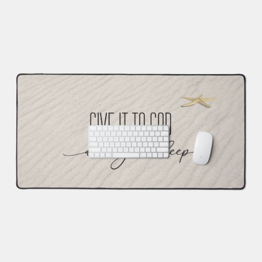 感動的引用文オンビーチ砂 デスクマット (キーボード&マウス)