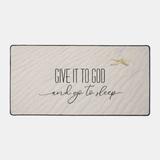 感動的引用文オンビーチ砂 デスクマット (正面)