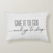 感動的引用文オンホワイトウォッシュウッド アクセントクッション (正面)