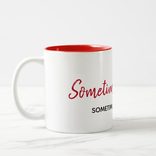 感動的引用文オンホワイトツートーンコーヒーマグ ツートーンマグカップ (左)