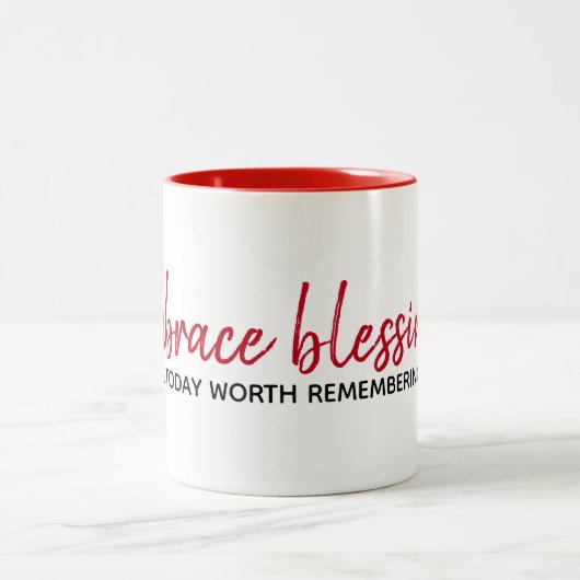 感動的引用文オンホワイトツートーンコーヒーマグ ツートーンマグカップ (中央)