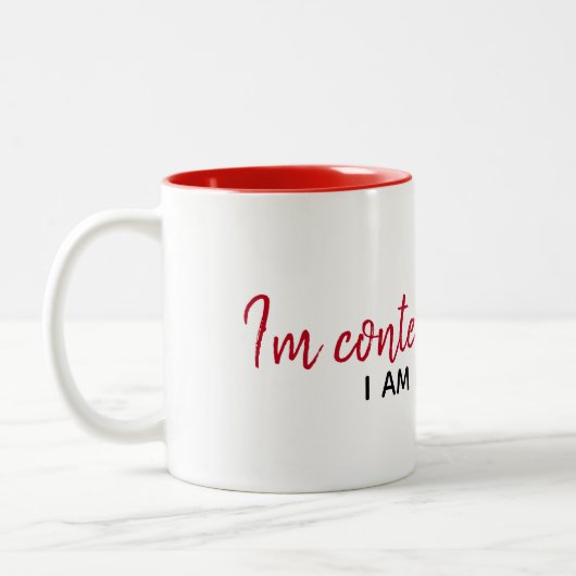 感動的引用文オンホワイトマグカップ ツートーンマグカップ (左)