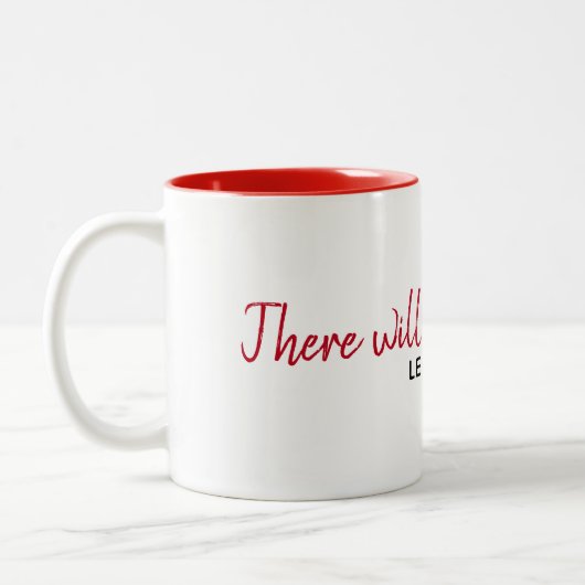 感動的引用文オンホワイト ツートーンマグカップ (左)