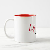 感動的引用文オンホワイト ツートーンマグカップ (左)