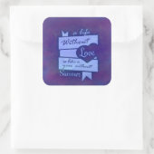 感動的引用文オンラブオンパープルウォーター色 スクエアシール (バッグ)