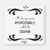 感動的引用文オン白黒 マグネット (正面)