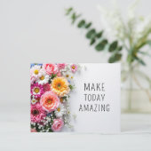 感動的引用文カラフルの花はがき ポストカード (スタンド正面)