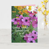 感動的引用文カラフルフローラフラワーガーデン カード (黄色い花)