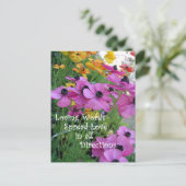 感動的引用文カラフルフローラフラワーガーデン ポストカード (スタンド正面)